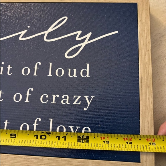 NWT Navy Family Quote Wall Art- a little loud a little crazy a whole lot of love - Picture 4 of 7